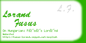 lorand fusus business card